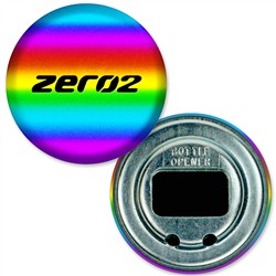 Bottle Opener with Rainbow Foil, 2.25" diameter, Item # ABOF22-100