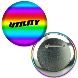 Button with Rainbow Foil, 2.25" diameter, Item # ABU22-100