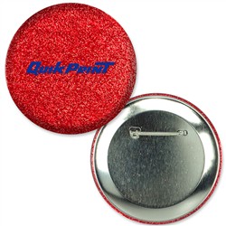 Button with Reflective Red Glitter, 2.25