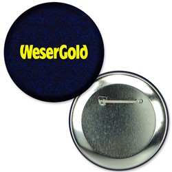 Button with Black Fabric Glitter, 2.25