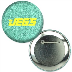 Button with Reflective Green Glitter, 3" diameter, Item # ABU30-102