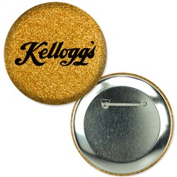 Button with Reflective Gold Glitter, 3" diameter, Item # ABU30-103