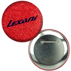 Button with Reflective Red Glitter, 3