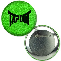 Button with Reflective Green Glitter, 3