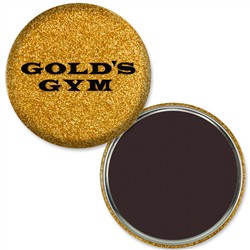 Magnet with Reflective Gold Glitter, 2.25