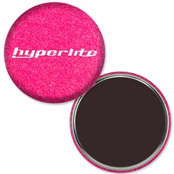 Magnet with Reflective Pink Glitter, 2.25" diameter, Item # AMAB22-106