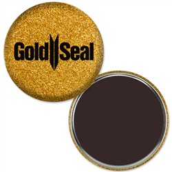 Magnet with Reflective Gold Glitter, 3" diameter, Item # AMAB30-103