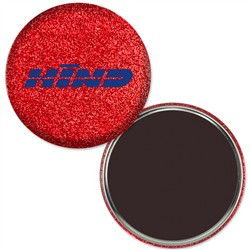 Magnet with Reflective Red Glitter, 3" diameter, Item # AMAB30-104