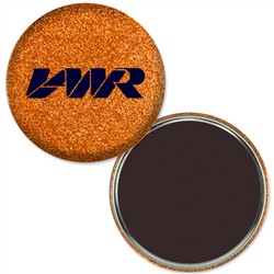 Magnet with Reflective Orange Glitter, 3" diameter, Item # AMAB30-105