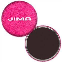 Magnet with Reflective Pink Glitter, 3" diameter, Item # AMAB30-106