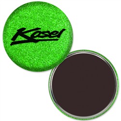 Magnet with Reflective Green Glitter, 3" diameter, Item # AMAB30-107