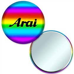 Compact Mirror with Rainbow Foil, 2.25" diameter, Item # AMIM22-100