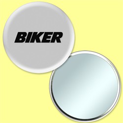 Compact Mirror with Matte Silver Surface, 2.25" diameter, Item # AMIM22-101