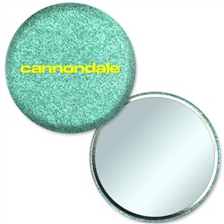 Compact Mirror with Reflective Green Glitter, 2.25