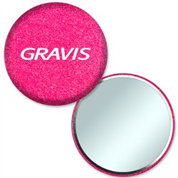 Compact Mirror with Reflective Pink Glitter, 2.25" diameter, Item # AMIM22-106