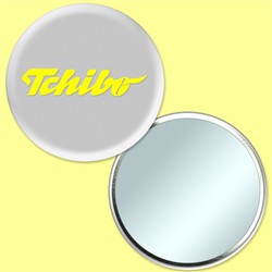 Compact Mirror with Matte Silver Surface, 3" diameter, Item # AMIM30-101