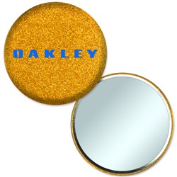 Compact Mirror with Reflective Tangerine Glitter, 3" diameter, Item # MIM30-108