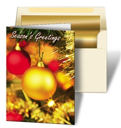 3D Christmas Cards Lenticular Image Gold Ornament and Tree