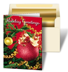 3D Lenticular Christmas Cards Print Red Ornament and Tree